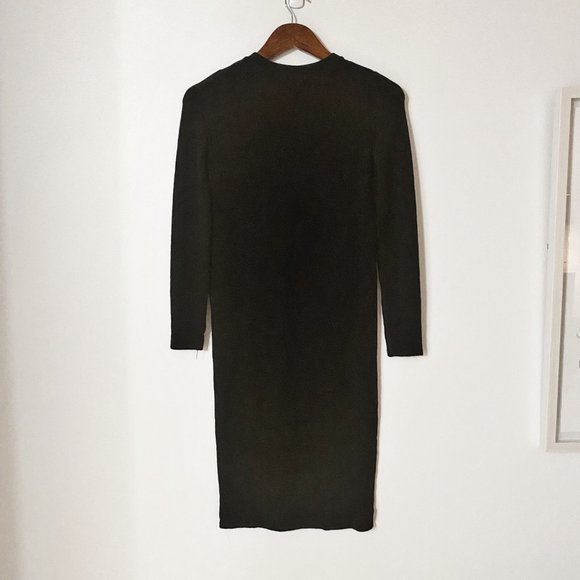 Zara Thermal Knit Long Sleeve Stretch Fitted Dress - Picture 6 of 7